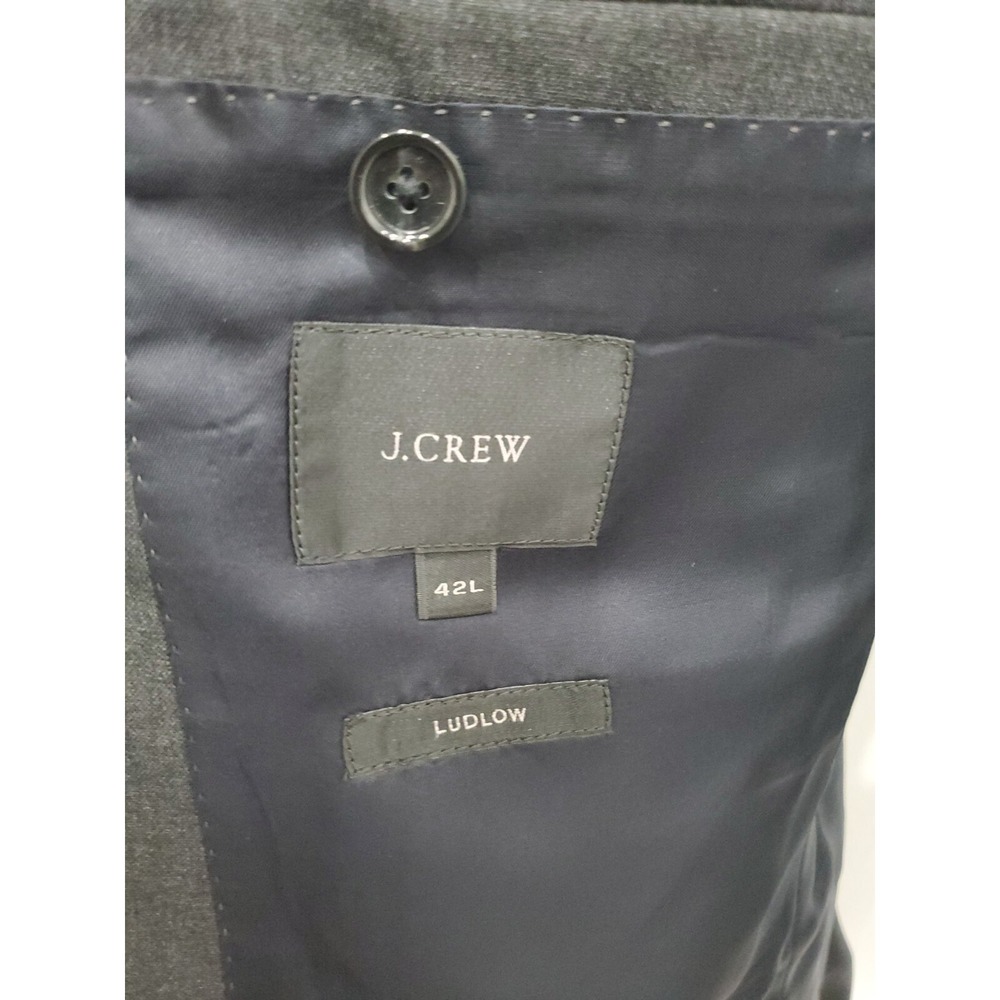 J.Crew Ludlow Loro Piana Blazer Gray 42 L Charcoal Wool Super 120s Suit Jacket - Picture 8 of 16